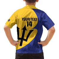 Custom Barbados Football Family Matching Off Shoulder Maxi Dress and Hawaiian Shirt Go Champions Bajan Tridents - Wonder Print Shop