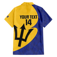 Custom Barbados Football Family Matching Short Sleeve Bodycon Dress and Hawaiian Shirt Go Champions Bajan Tridents - Wonder Print Shop