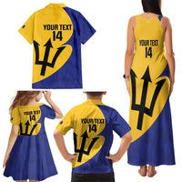 Custom Barbados Football Family Matching Tank Maxi Dress and Hawaiian Shirt Go Champions Bajan Tridents - Wonder Print Shop