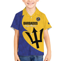Custom Barbados Football Family Matching Tank Maxi Dress and Hawaiian Shirt Go Champions Bajan Tridents - Wonder Print Shop