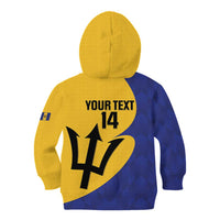 Custom Barbados Football Kid Hoodie Go Champions Bajan Tridents - Wonder Print Shop