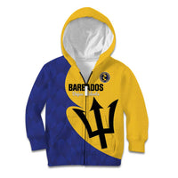 Custom Barbados Football Kid Hoodie Go Champions Bajan Tridents - Wonder Print Shop