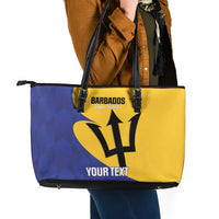 Custom Barbados Football Leather Tote Bag Go Champions Bajan Tridents