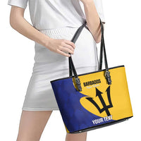 Custom Barbados Football Leather Tote Bag Go Champions Bajan Tridents