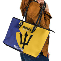 Custom Barbados Football Leather Tote Bag Go Champions Bajan Tridents