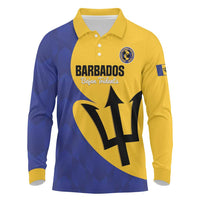 Custom Barbados Football Long Sleeve Polo Shirt Go Champions Bajan Tridents - Wonder Print Shop