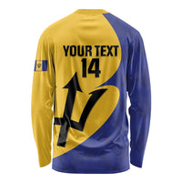 Custom Barbados Football Long Sleeve Shirt Go Champions Bajan Tridents - Wonder Print Shop