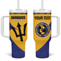 Custom Barbados Football Tumbler With Handle Go Champions Bajan Tridents - Wonder Print Shop