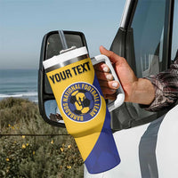 Custom Barbados Football Tumbler With Handle Go Champions Bajan Tridents - Wonder Print Shop