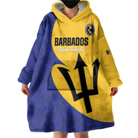Custom Barbados Football Wearable Blanket Hoodie Go Champions Bajan Tridents - Wonder Print Shop