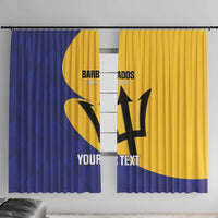 Custom Barbados Football Window Curtain Go Champions Bajan Tridents - Wonder Print Shop