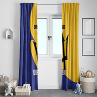 Custom Barbados Football Window Curtain Go Champions Bajan Tridents - Wonder Print Shop