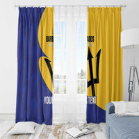 Custom Barbados Football Window Curtain Go Champions Bajan Tridents - Wonder Print Shop