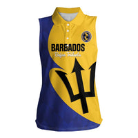 Custom Barbados Football Women Sleeveless Polo Shirt Go Champions Bajan Tridents - Wonder Print Shop