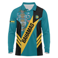 Custom Bahamas Football Long Sleeve Polo Shirt Go Bahamian Slayersz - Wonder Print Shop