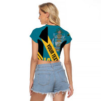 Custom Bahamas Football Raglan Cropped T Shirt Go Bahamian Slayersz - Wonder Print Shop