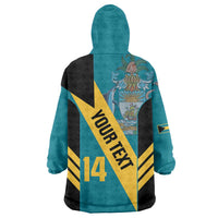 Custom Bahamas Football Wearable Blanket Hoodie Go Bahamian Slayersz - Wonder Print Shop