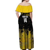 Custom Antigua and Barbuda Football Off Shoulder Maxi Dress Go Benna Boys - Wonder Print Shop