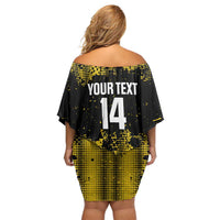 Custom Antigua and Barbuda Football Off Shoulder Short Dress Go Benna Boys - Wonder Print Shop