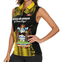 Custom Antigua and Barbuda Football Women Sleeveless Polo Shirt Go Benna Boys - Wonder Print Shop