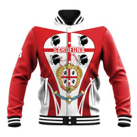 Personalised Sardinia Italy Baseball Jacket Sardegna Quattro Mori Coat Of Arms