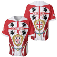 Personalised Sardinia Italy Baseball Jersey Sardegna Quattro Mori Coat Of Arms