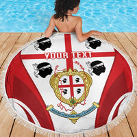 Personalised Sardinia Italy Beach Blanket Sardegna Quattro Mori Coat Of Arms