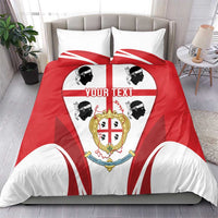 Personalised Sardinia Italy Bedding Set Sardegna Quattro Mori Coat Of Arms