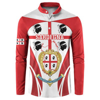 Personalised Sardinia Italy Button Sweatshirt Sardegna Quattro Mori Coat Of Arms