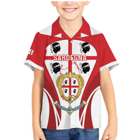 Personalised Sardinia Italy Family Matching Mermaid Dress and Hawaiian Shirt Sardegna Quattro Mori Coat Of Arms