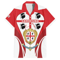Personalised Sardinia Italy Family Matching Off Shoulder Maxi Dress and Hawaiian Shirt Sardegna Quattro Mori Coat Of Arms