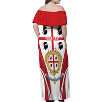 Personalised Sardinia Italy Family Matching Off Shoulder Maxi Dress and Hawaiian Shirt Sardegna Quattro Mori Coat Of Arms