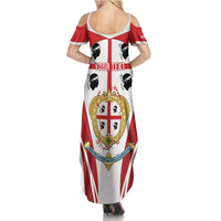 Personalised Sardinia Italy Family Matching Summer Maxi Dress and Hawaiian Shirt Sardegna Quattro Mori Coat Of Arms