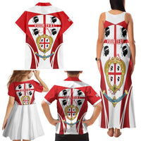 Personalised Sardinia Italy Family Matching Tank Maxi Dress and Hawaiian Shirt Sardegna Quattro Mori Coat Of Arms