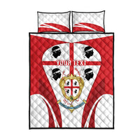 Personalised Sardinia Italy Quilt Bed Set Sardegna Quattro Mori Coat Of Arms