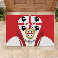 Personalised Sardinia Italy Rubber Doormat Sardegna Quattro Mori Coat Of Arms