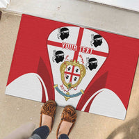 Personalised Sardinia Italy Rubber Doormat Sardegna Quattro Mori Coat Of Arms