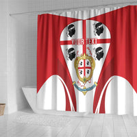 Personalised Sardinia Italy Shower Curtain Sardegna Quattro Mori Coat Of Arms