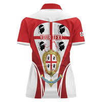 Personalised Sardinia Italy Women Polo Shirt Sardegna Quattro Mori Coat Of Arms