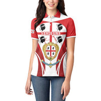 Personalised Sardinia Italy Women Polo Shirt Sardegna Quattro Mori Coat Of Arms