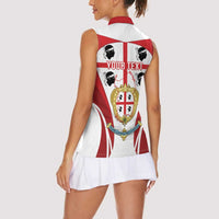Personalised Sardinia Italy Women Sleeveless Polo Shirt Sardegna Quattro Mori Coat Of Arms