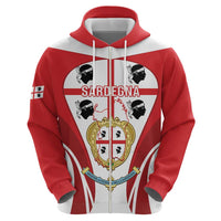 Personalised Sardinia Italy Zip Hoodie Sardegna Quattro Mori Coat Of Arms