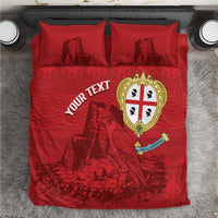 Personalised Sardinia Italy Bedding Set Sardegna Nuraghe With Falcon