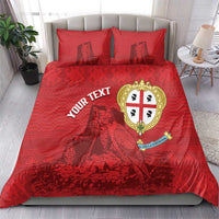 Personalised Sardinia Italy Bedding Set Sardegna Nuraghe With Falcon