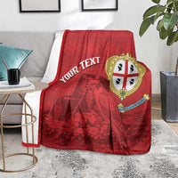 Personalised Sardinia Italy Blanket Sardegna Nuraghe With Falcon