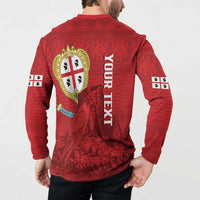 Personalised Sardinia Italy Button Sweatshirt Sardegna Nuraghe With Falcon