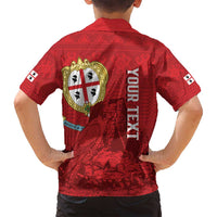 Personalised Sardinia Italy Family Matching Long Sleeve Bodycon Dress and Hawaiian Shirt Sardegna Nuraghe With Falcon