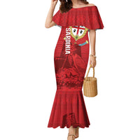 Personalised Sardinia Italy Family Matching Mermaid Dress and Hawaiian Shirt Sardegna Nuraghe With Falcon