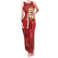 Personalised Sardinia Italy Family Matching Tank Maxi Dress and Hawaiian Shirt Sardegna Nuraghe With Falcon