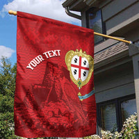 Personalised Sardinia Italy Garden Flag Sardegna Nuraghe With Falcon